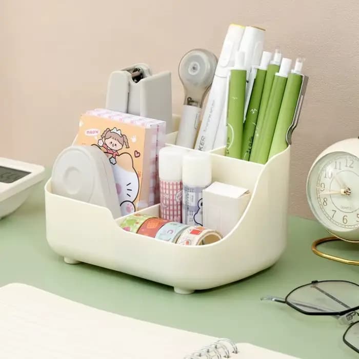 Boîte de rangement multi-compartiments-organisateur de bureau multifonctionnel et grande capacité pour fournitures