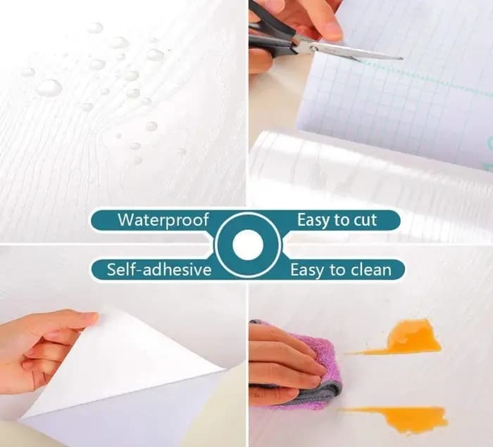 Rouleau de Papier Peint Auto-Adhésif Imperméable en PVC