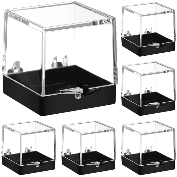 Boîte de Rangement Carrée Transparente pour Collection d'Échantillons de Nappe, Présentoir de Pierre