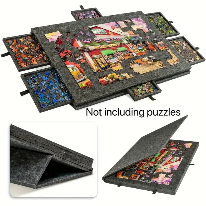 1 ensemble de Table de rangement pour Puzzle peu encombrant, organisateur à 6 tiroirs avec dessus en