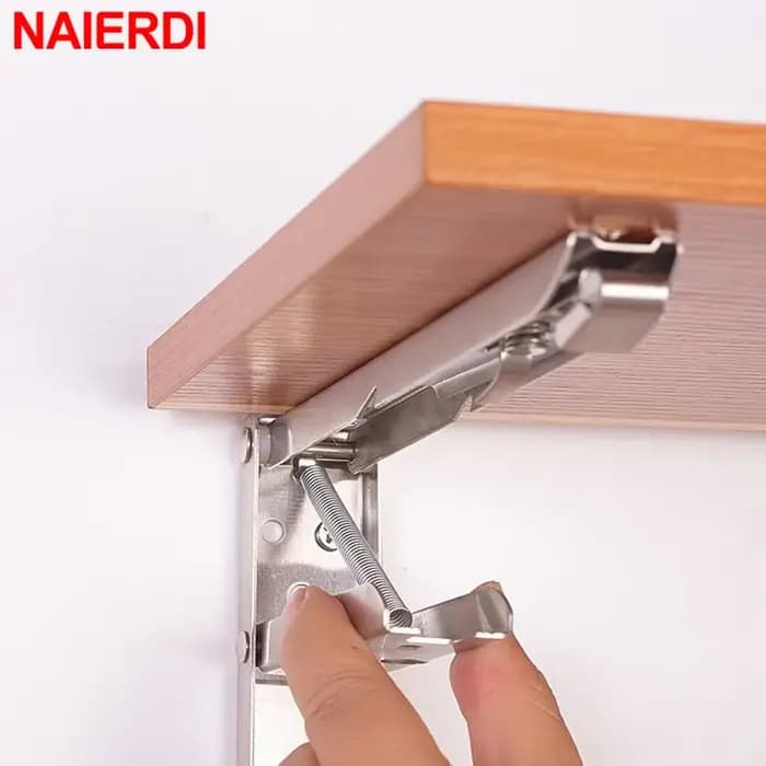 NAIERDI 8-14 pouces 2 pièces Support pliant en acier inoxydable blanc noir