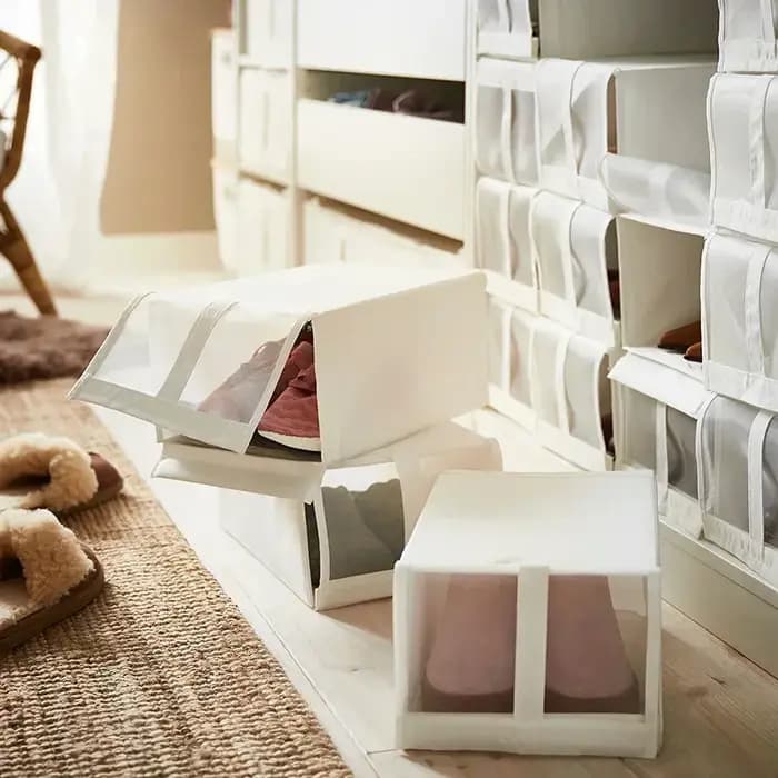 Boîte de rangement en tissu pour baskets