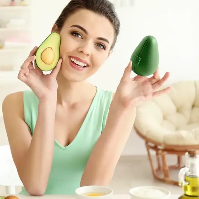 Boîte de stockage des aliments en forme d'avocat vert