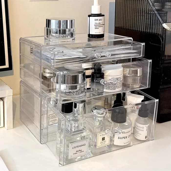 Boîte de rangement cosmétique de style tiroir pour bureau