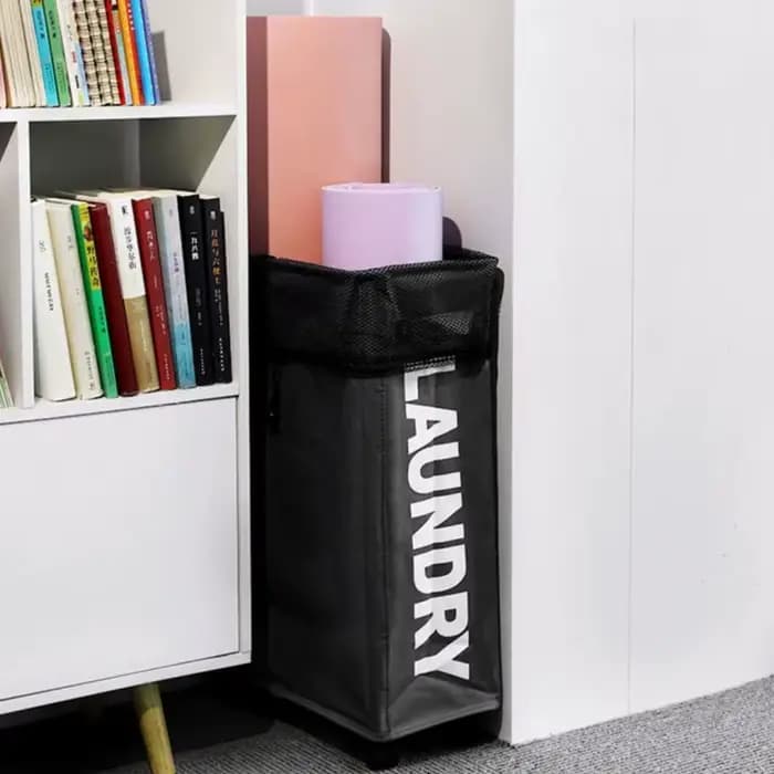 Panier à linge avec roulettes, panier de rangement pour tapis de Yoga de grande capacité, multifonct