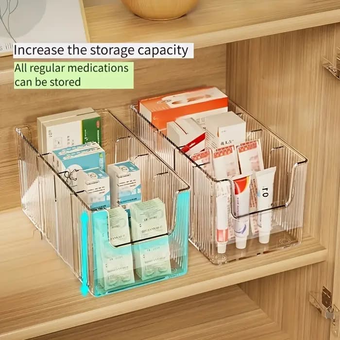 Boîte de rangement de médicaments transparente