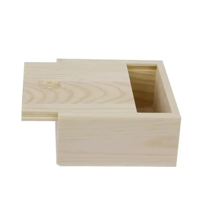 Boîte à bijoux en bois non finie avec couvercle coulissant, boîte de rangement pour cartes et perles