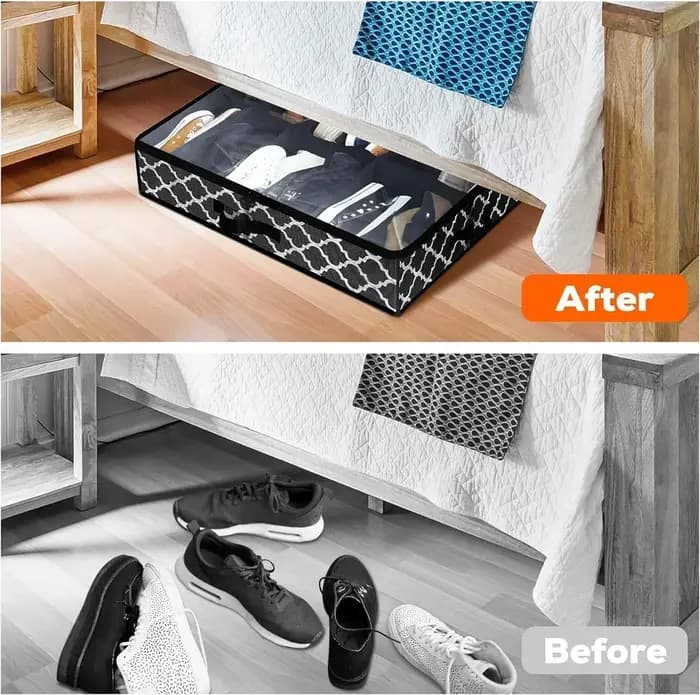 Organisateur de rangement de chaussures sous le lit