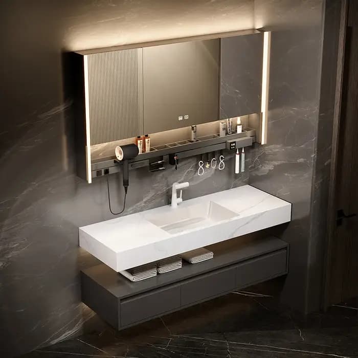 Vanité combinée d'armoire de salle de bain