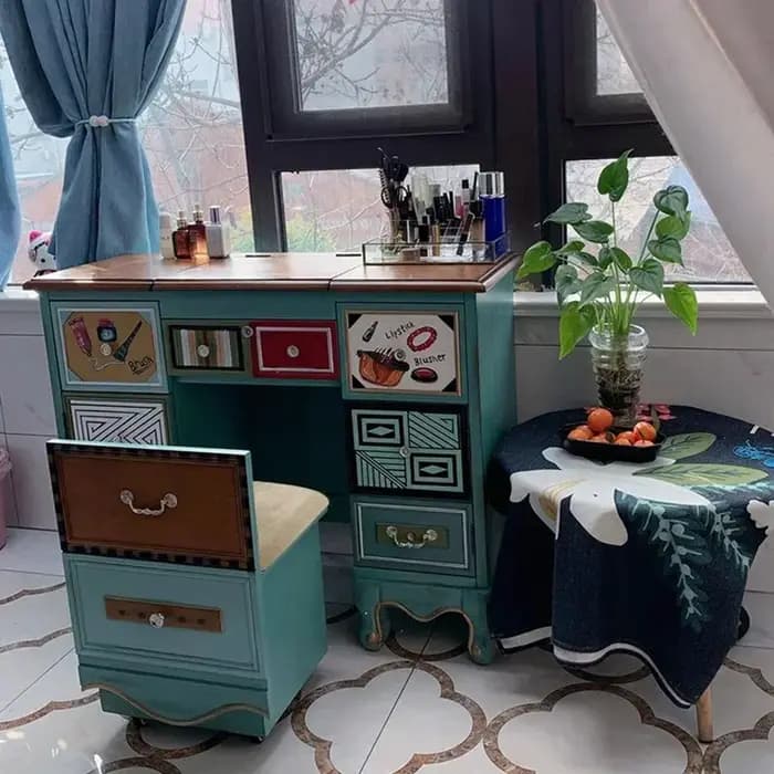 Commode esthétique moderne Style Vintage tabouret commode en bois armoire De maquillage Tocador De M