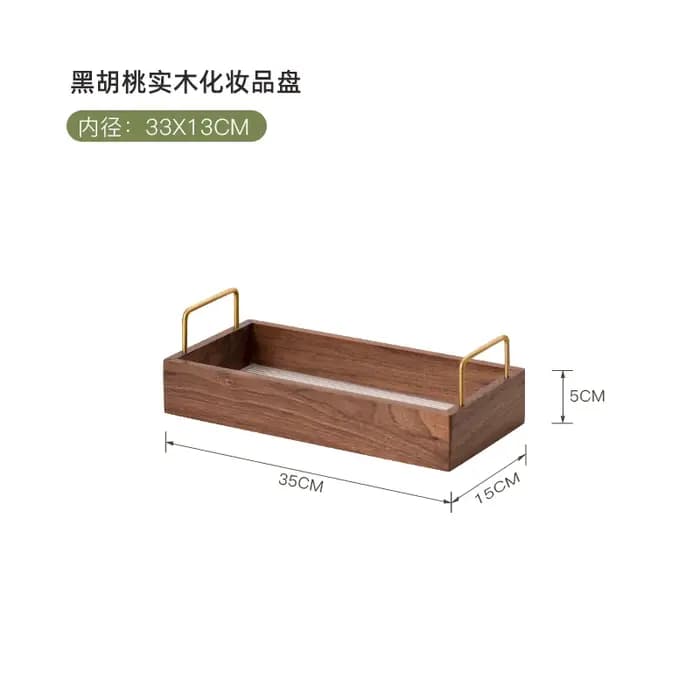 Plateau de rangement de cosmétiques en bois massif
