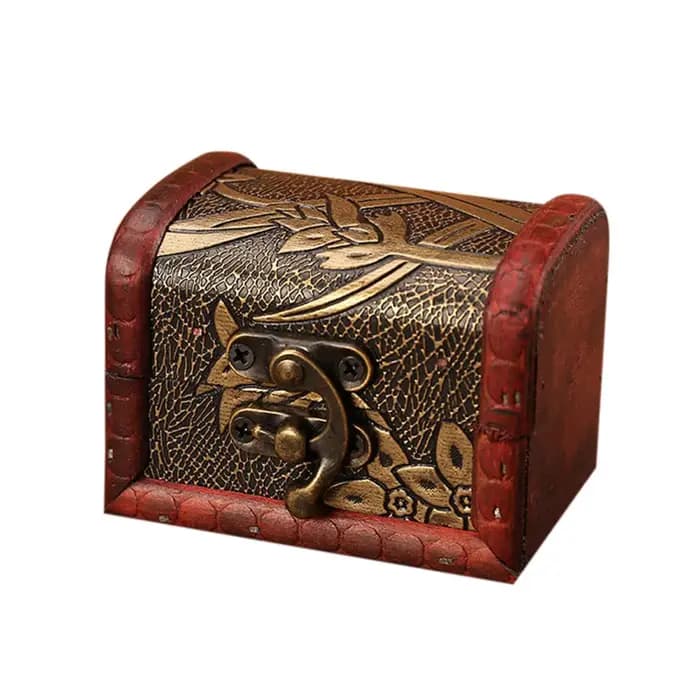 Boîte à bijoux Vintage en bois faite à la main