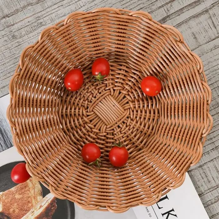 Panier de rangement rond tressé pour pain