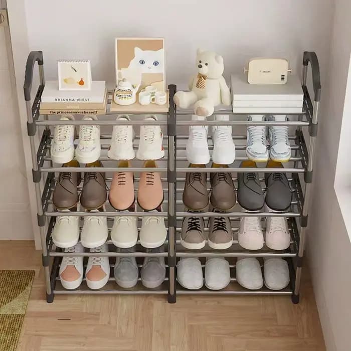 Meuble à chaussures double rangée - rangement multi-niveaux pour la maison
