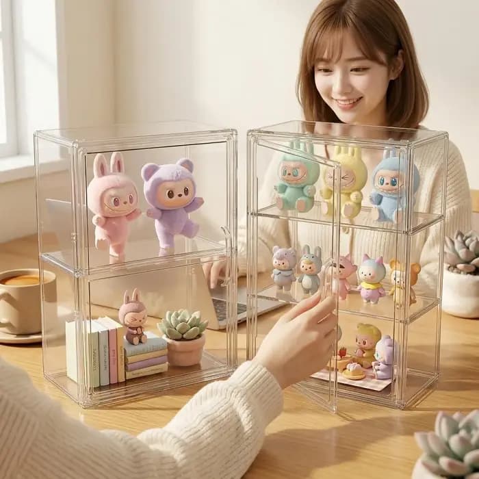 Boîte de rangement transparente avec compartiments