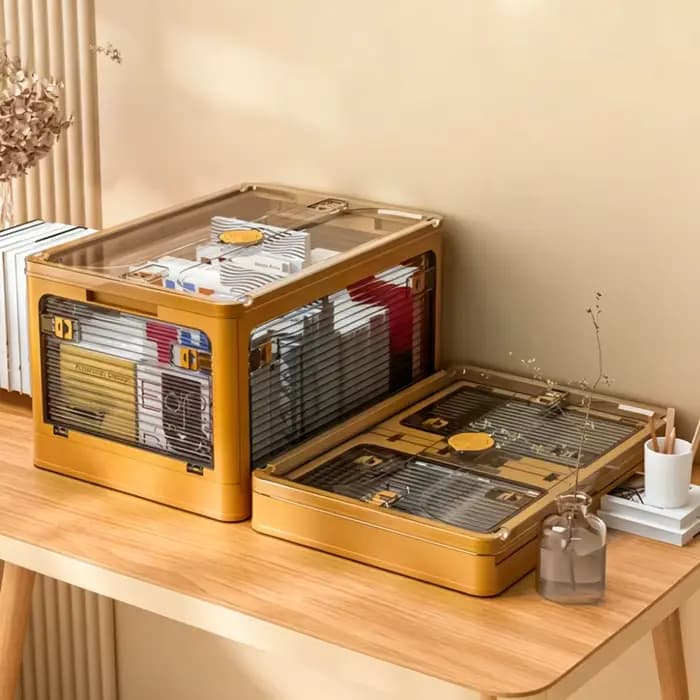Boîte de rangement pliable avec roulettes, organisateur de placard, durable, facile à assembler, pour livres, jouets, rangement domestique, camping, voyage