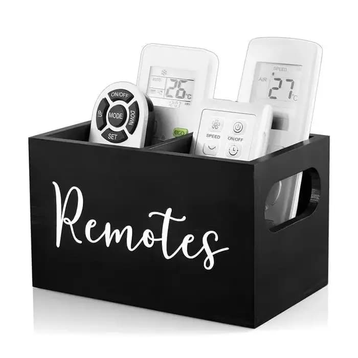 Boîte de rangement en bois pour télécommande, avec séparateurs, organisateur de maquillage, sachet d