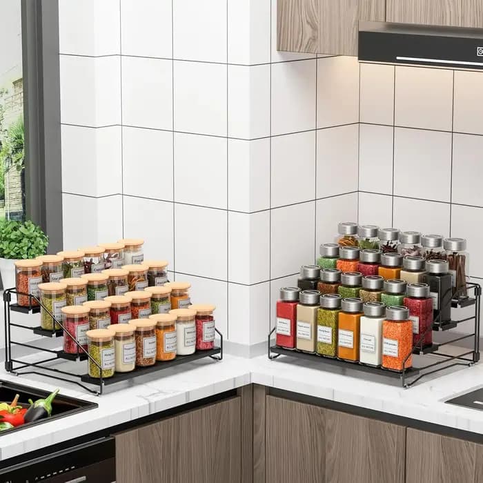 Étagère à épices réglable à 4 niveaux pour armoire