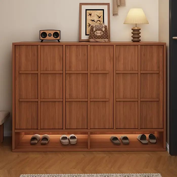 Meuble à chaussures en bois massif de style médiéval rétro