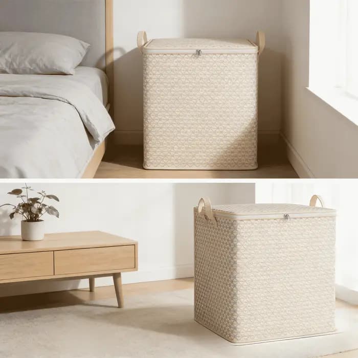 Boîte de rangement en tissu extra-large de 220 litres, conçue pour les couettes, les vêtements et les sous-vêtements - pratique, légère