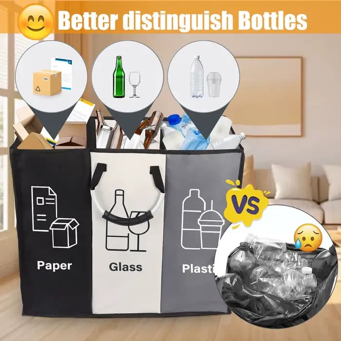 Bacs de collecteur de bouteilles de dépôt avec 3 compartiments