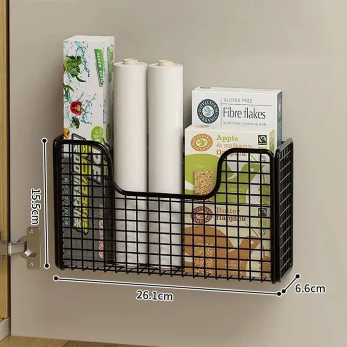 Boîte de rangement de porte d'armoire de cuisine sans poinçon, support en fer, armoire murale, suppo