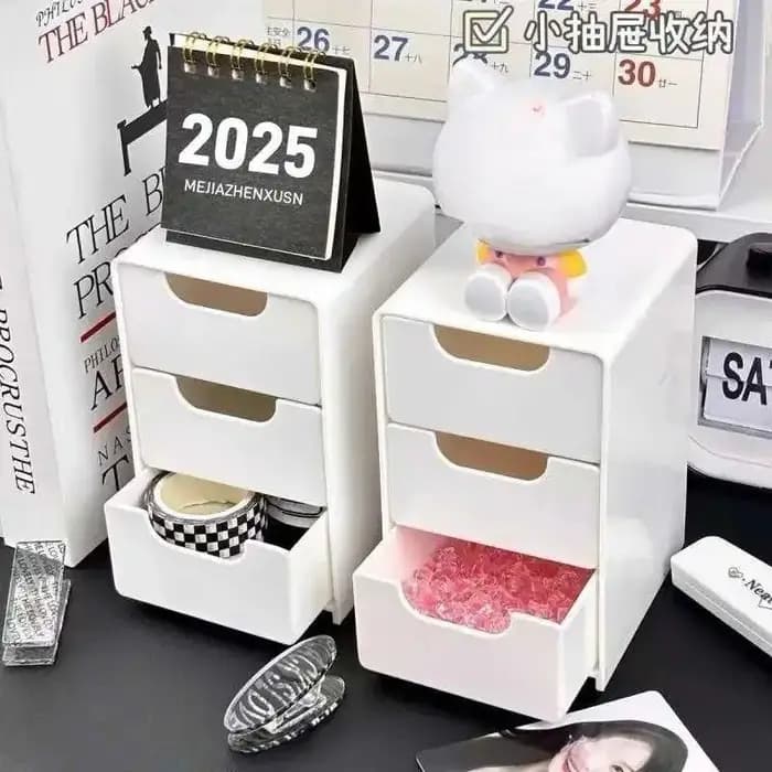 Boîte de rangement de cosmétiques en plastique à 3 niveaux