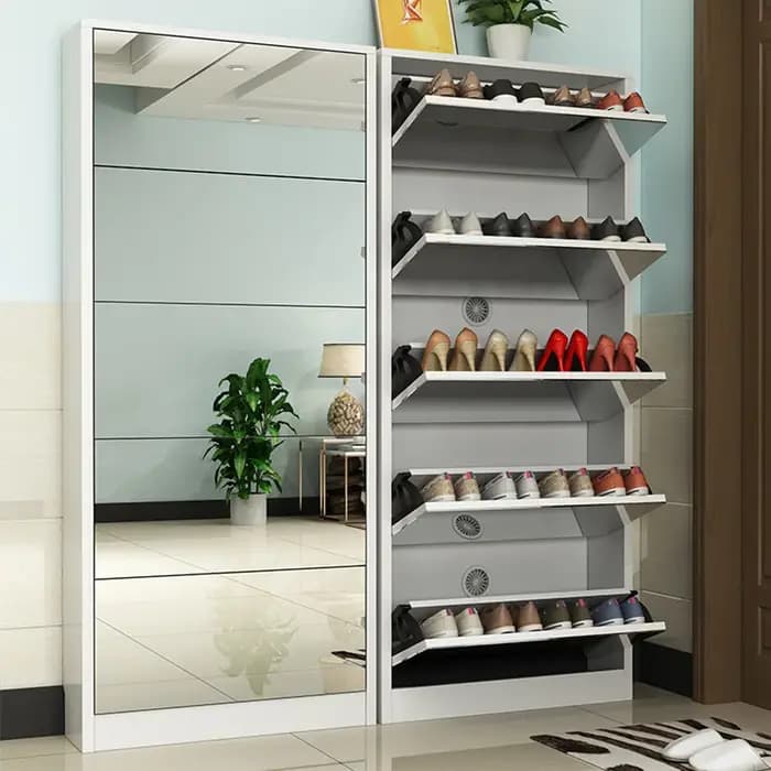 Étagère à chaussures pliante en bois Simple et moderne, meuble de salon, étagères à chaussures fines