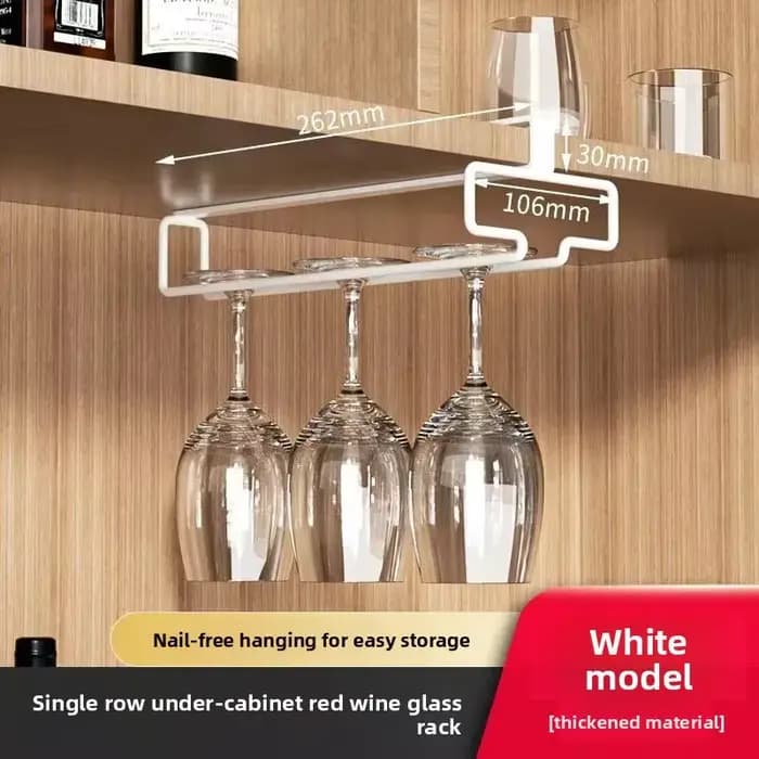 Support à vin pour verres à vin rouge - Étagère de rangement suspendue sans perçage avec égouttoir inversé pour la maison et la cuisine
