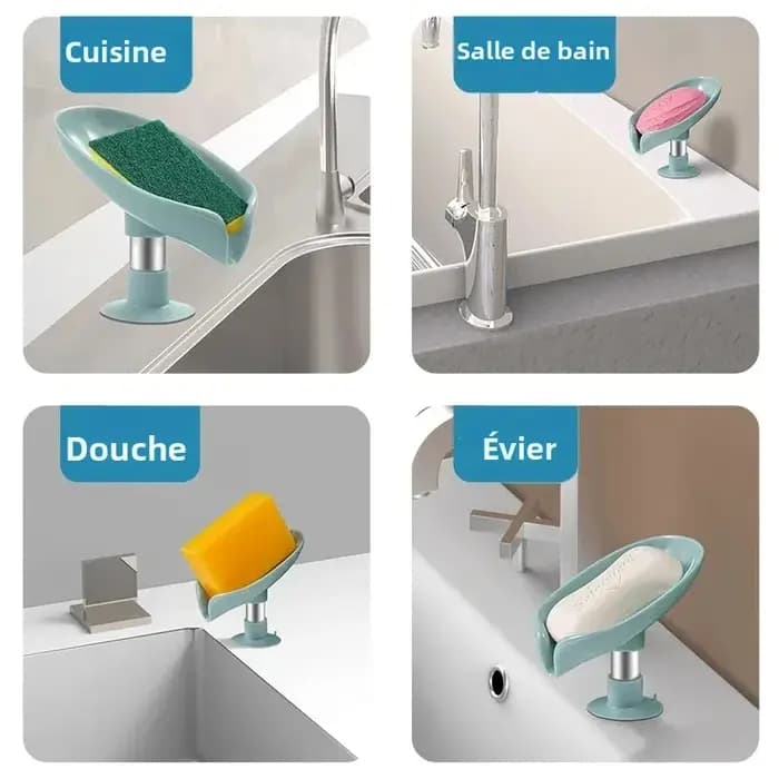 Porte-savon en forme de feuille
