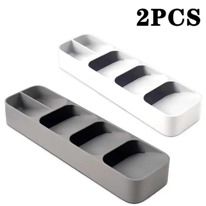 Plateau de rangement multifonctionnel pour couverts, organisateur compartimenté pour fourchettes et