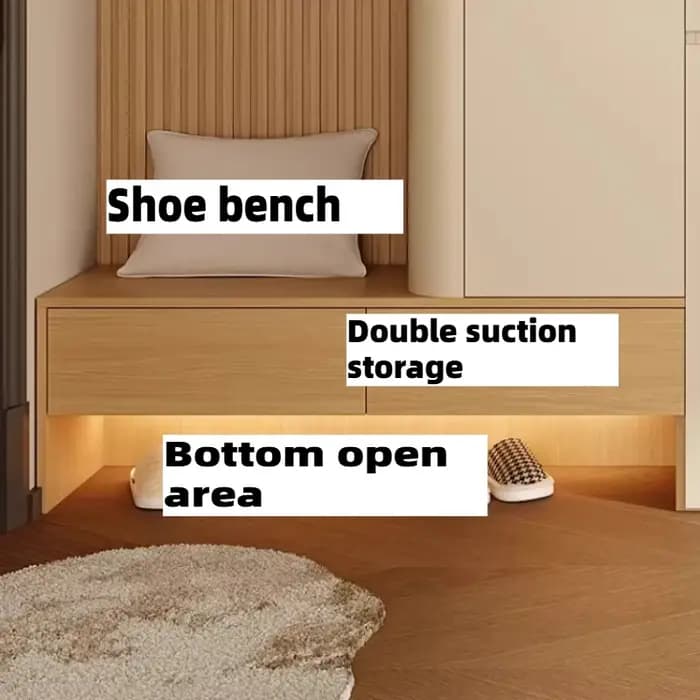 Meuble à chaussures d'entrée avec tabouret