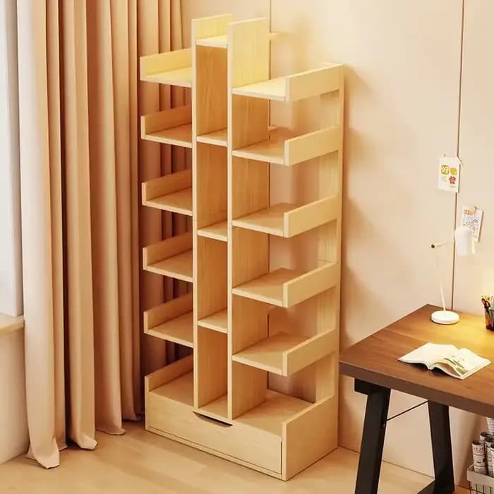 Bibliothèque de salon en bois massif