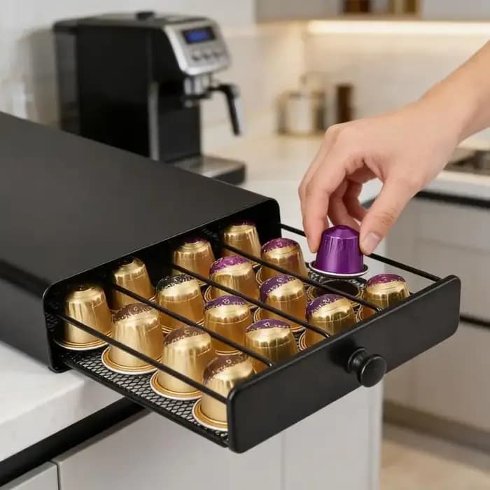 Tiroir rangement pour dosettes café pour 40 Capsules