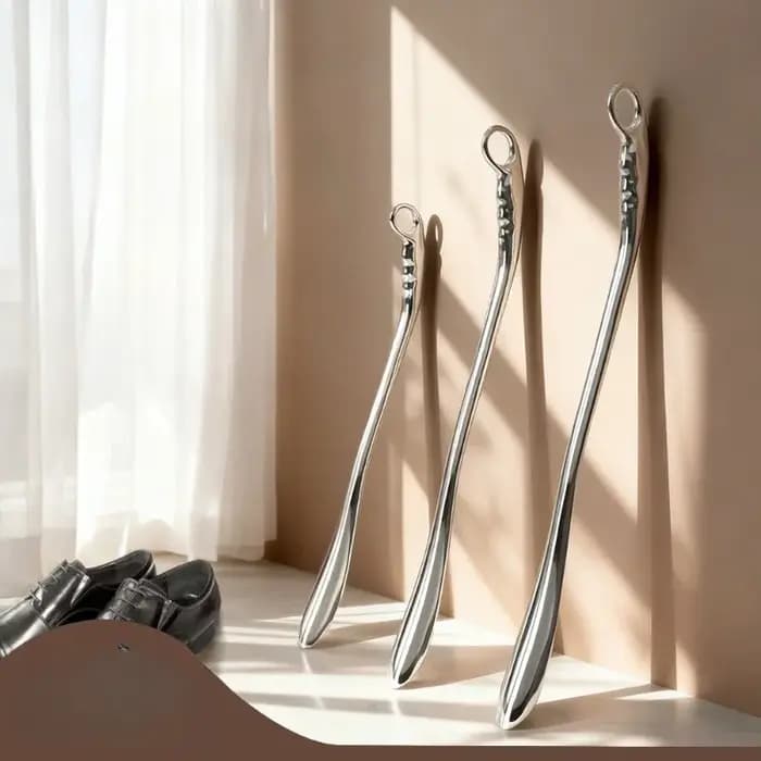 Nouvel embout à chaussures long en alliage, lisse, robuste et durable, avec poignée incurvée confortable, sans besoin de s'agenouiller