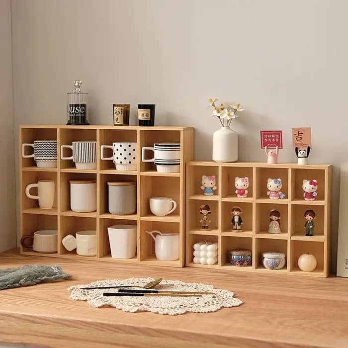 Support de rangement de tasses d'eau en bois massif