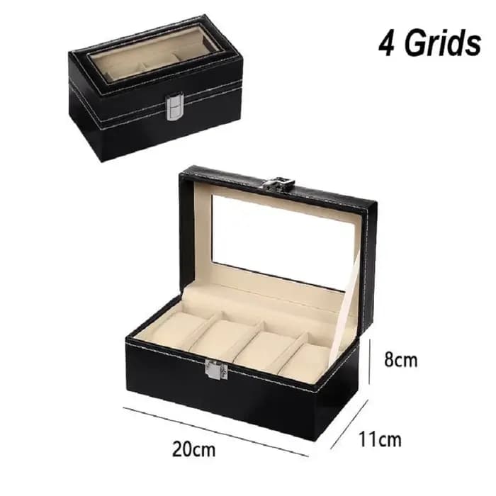 DELESYS 4 Positions boîte de montre en polyuréthane avec serrure articles ménagers