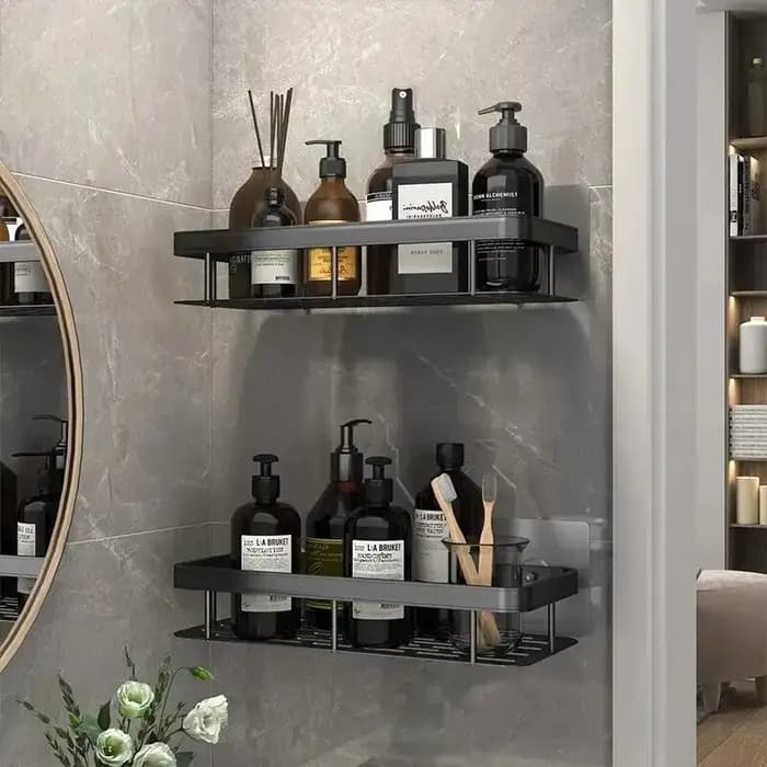 Étagère de salle de bain murale sans perçage pour rangement de maquillage