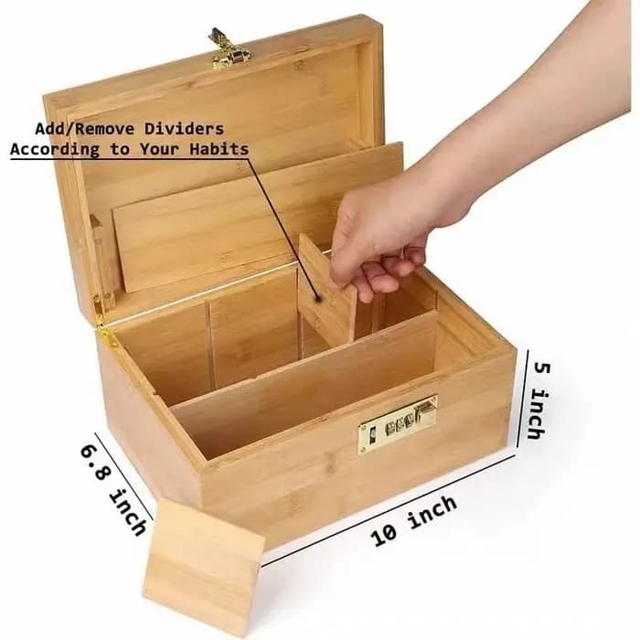 Coffre de rangement en bambou de qualité supérieure, plateau roulant mobile, boîte en bois, organisa