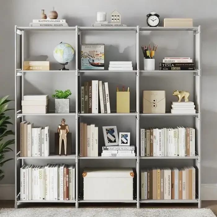 Étagère simple à monter soi-même, bibliothèque, armoires de rangement faciles à assembler, étagère pour livres, organisateur de rangement peu encombrant pour articles divers, mobilier de maison