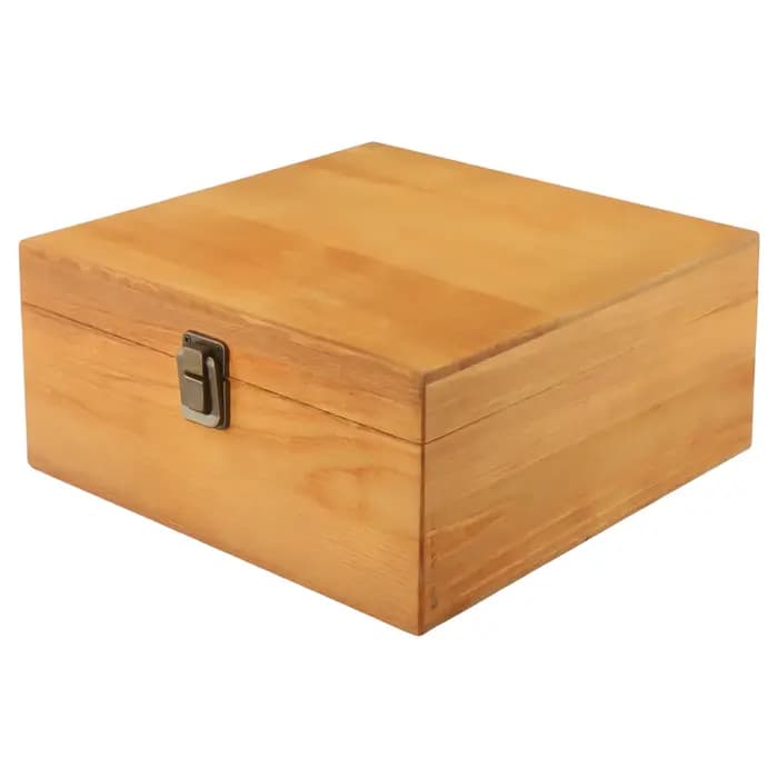 Boîte de Rangement Rectangulaire en Bois Massif