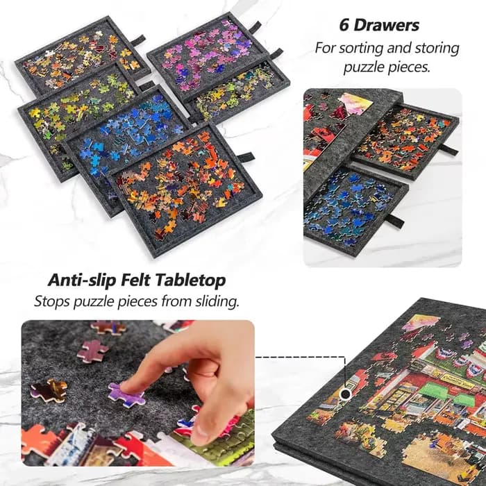 Table de Puzzle Portable avec 6 tiroirs de rangement