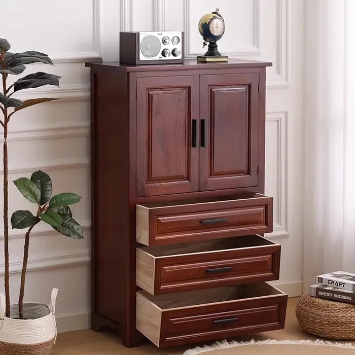 Tiroirs en bois armoires de salon classique luxe nordique avec portes