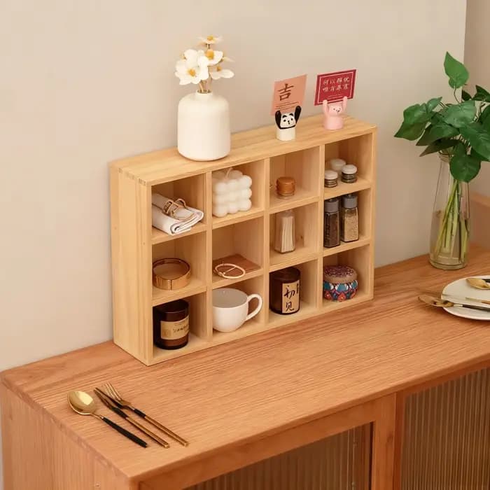 Support de rangement pour tasses d'eau en bois massif
