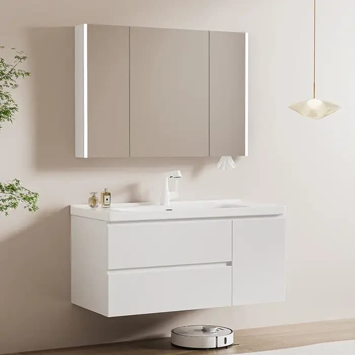 Designs organisés armoires de salle de bain tiroirs vanités conteneurs de rangement