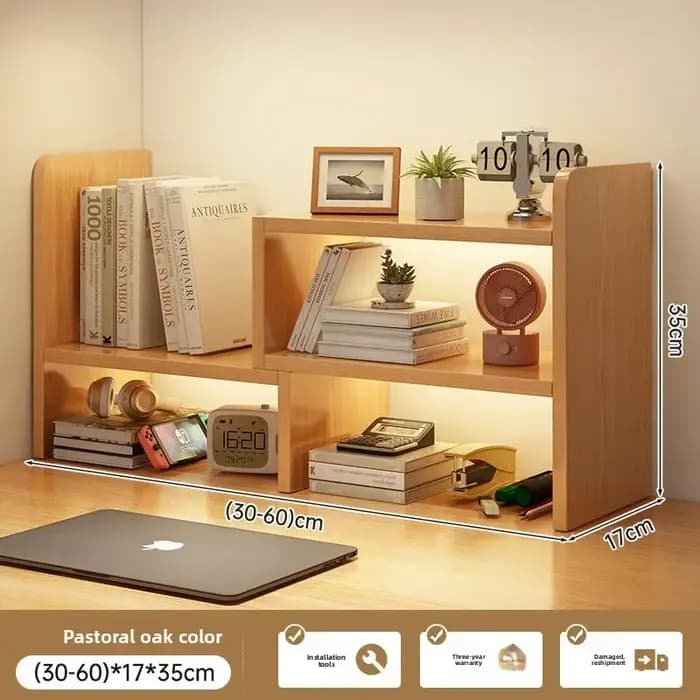 Étagère de rangement de bureau, étagère de rangement pour bureau, étagère de bureau simple multi-niveaux télescopique, petite bibliothèque de bureau à domicile