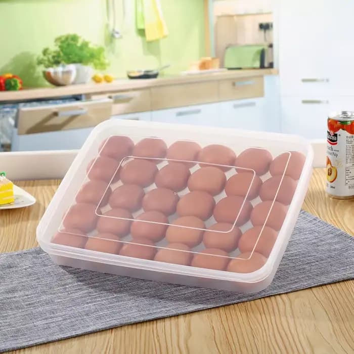 Boîte de rangement d'œufs en plastique avec couvercle
