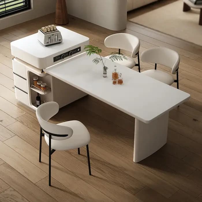 Îles de cuisine minimalistes américaines avec rangement