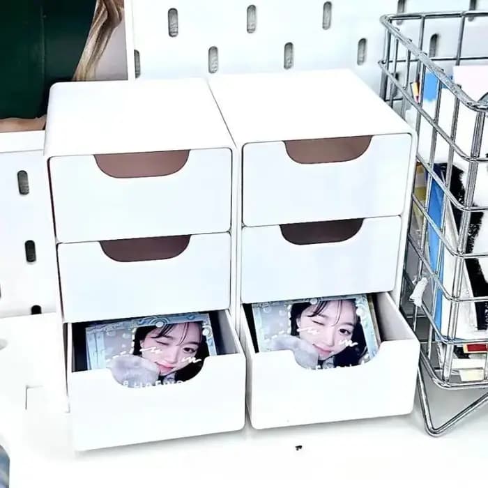 Boîte de rangement de cosmétiques en plastique à 3 niveaux