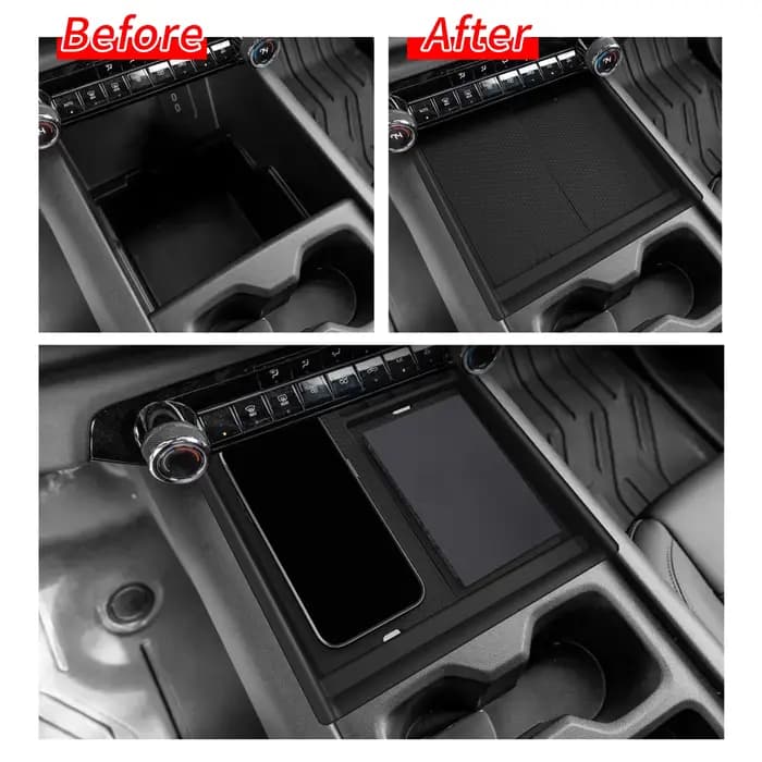 SMABEE pour Chevy Silverado EV 2024-2026 Console Centrale Boîte De Rangement Plateau Double-couche Organisateur